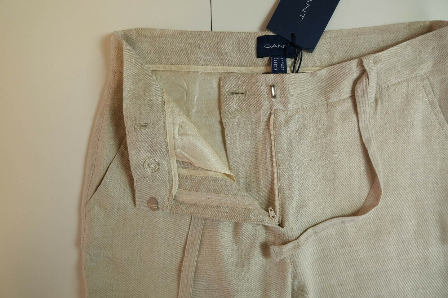 GANT Beige Linen Pants Trousers Size EUR 34 UK 8 US 4