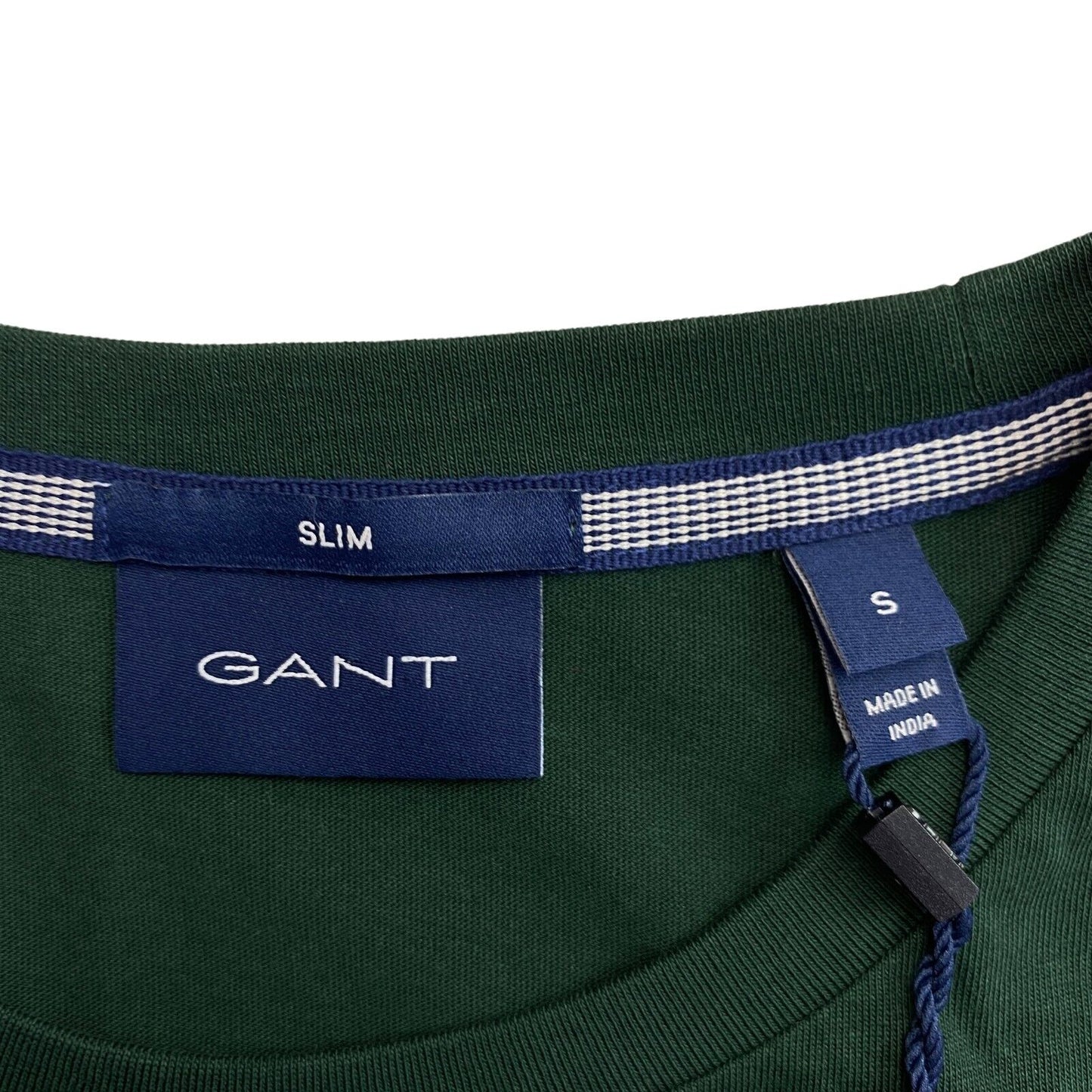 GANT Vert Foncé Lock Up Crew Neck Slim Fit Manches Longues T-shirt Taille S