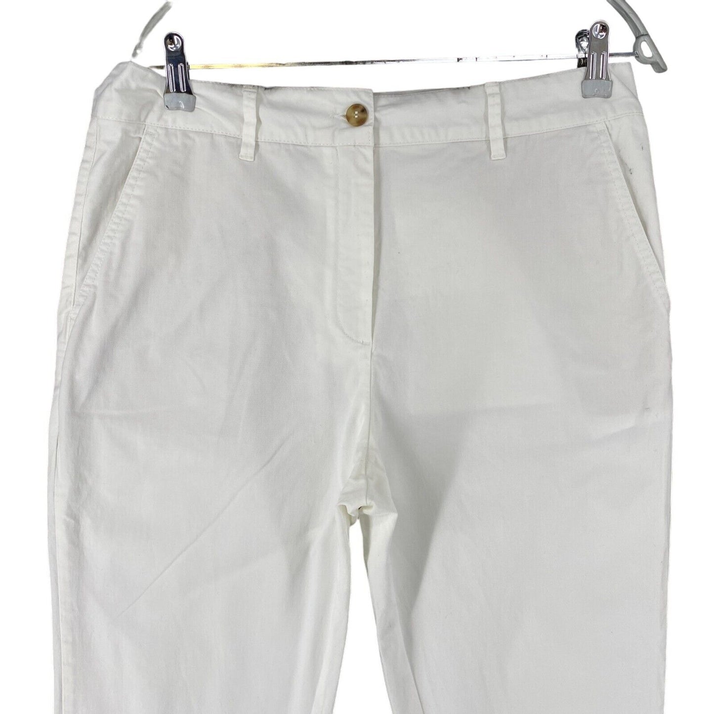 GANT Women White Slim Straight Fit Chino Trousers Size EUR 42 UK 14 US 12 W32