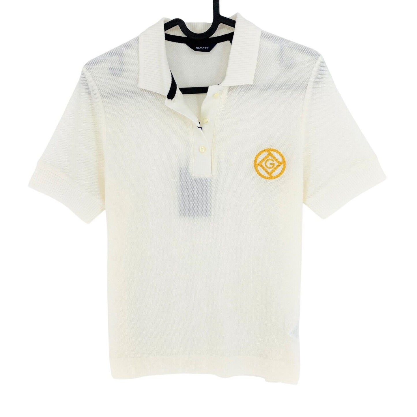 GANT White Rope Icon Pique Polo Shirt Size M