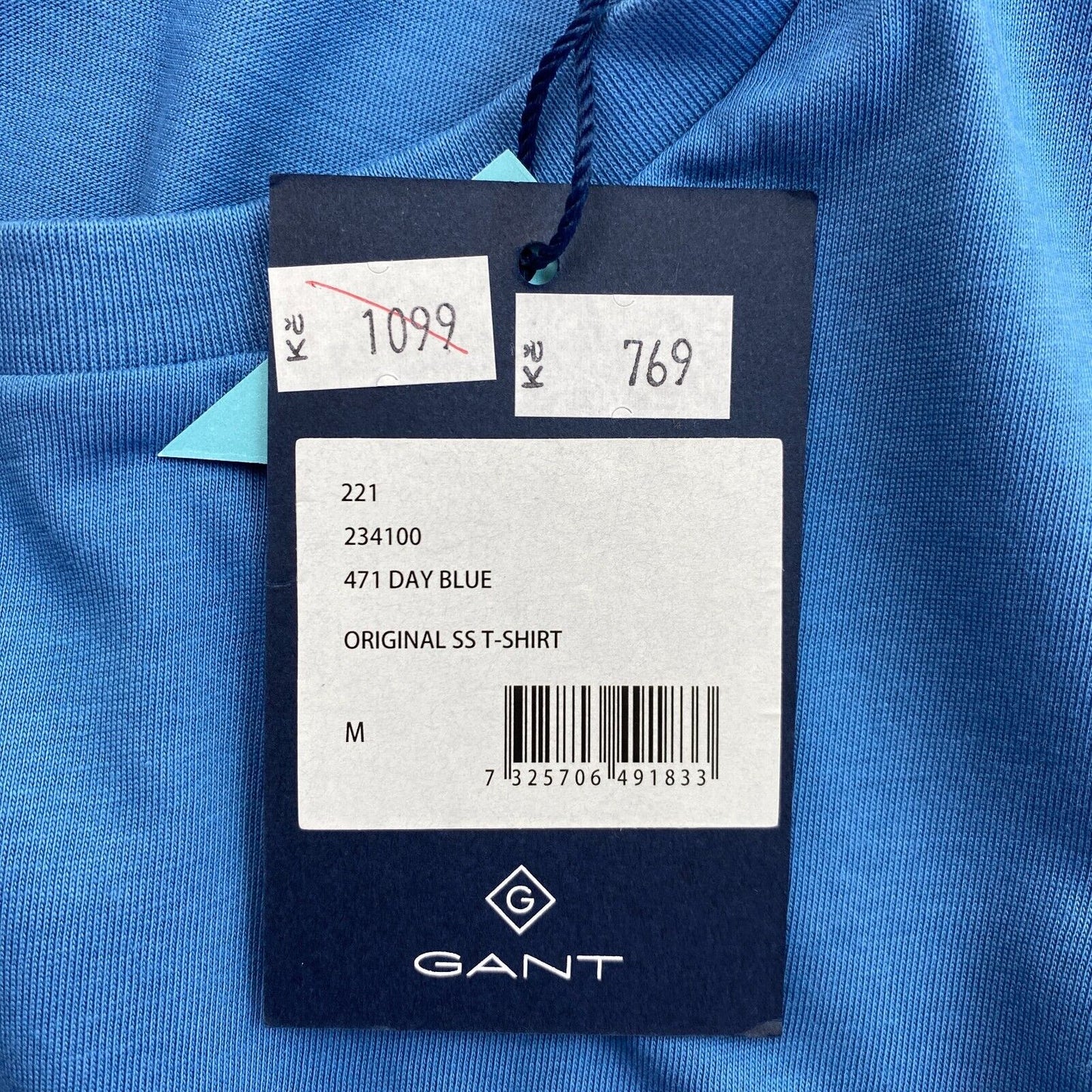 GANT Blue Original Crew Neck T-Shirt Size M