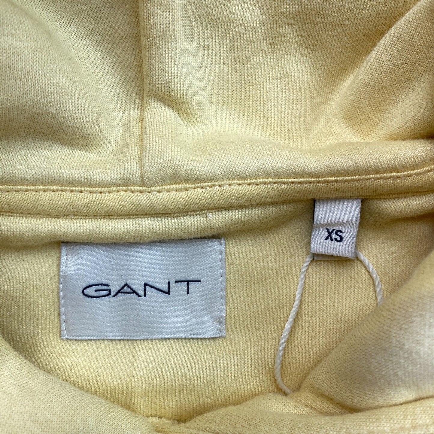 GANT Women Yellow Reg Tonal Shield Hoodie Jumper Sweater Size XS