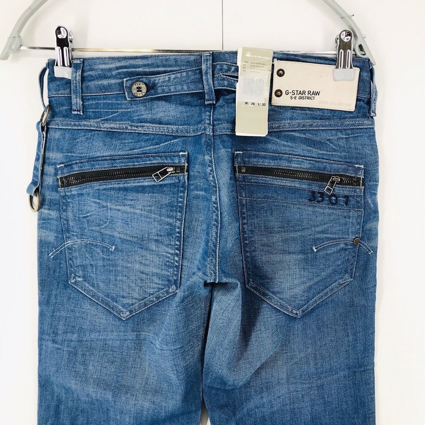 G-STAR RAW RHAPSODIE SUPER BELL Jean bootcut bleu femme W26 L32 fabriqué en italie