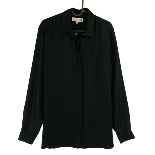 LA MARTINA Black Long Sleeves Modal Silk Shirt Size 4 / L