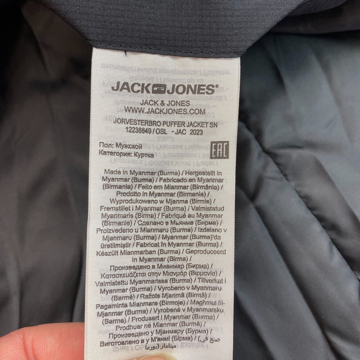 JACK&amp;JONES Herren Vesterbro Puffermantel mit Kapuze, Schwarz, Größe M