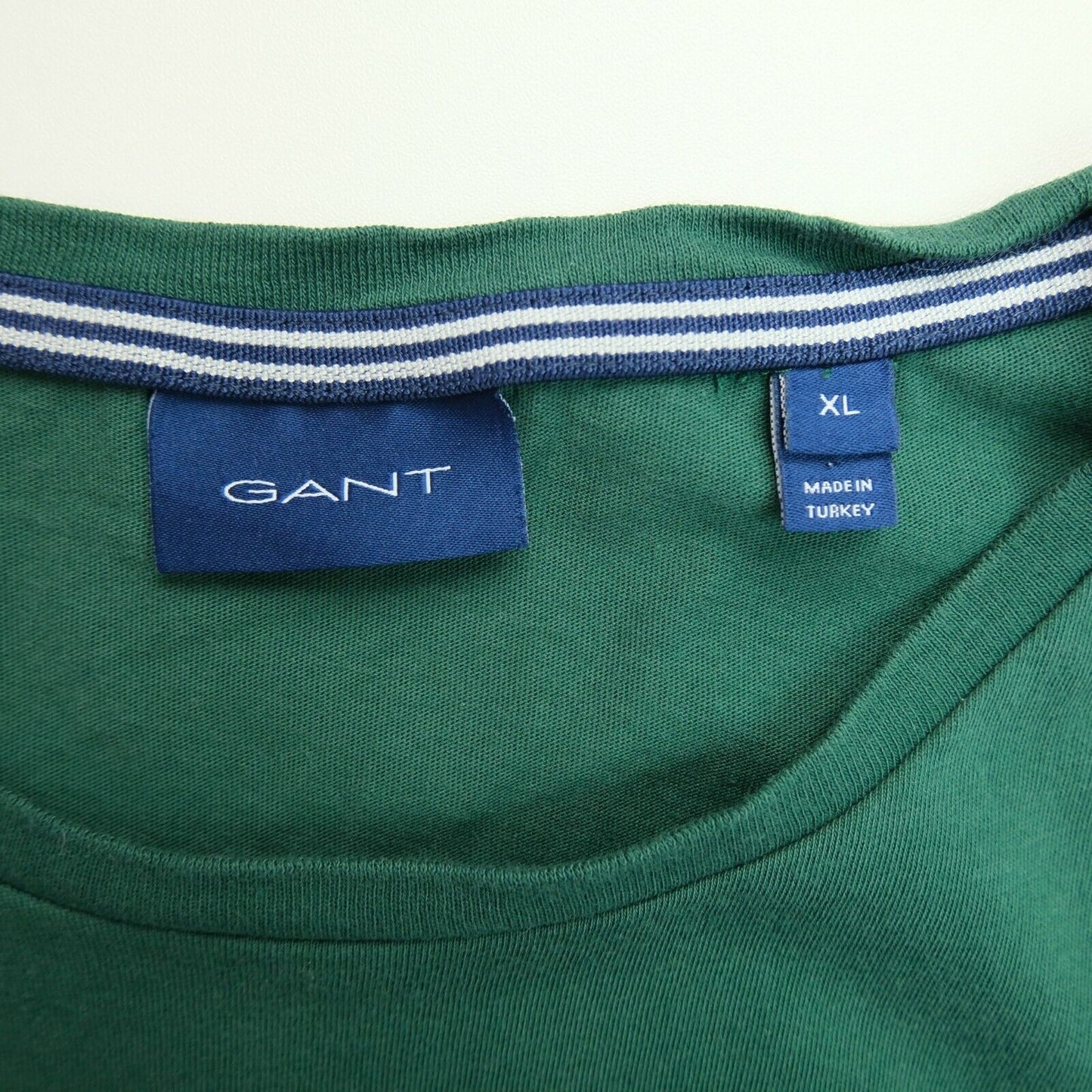 GANT T-shirt à manches longues et col rond vert avec grand logo taille XL