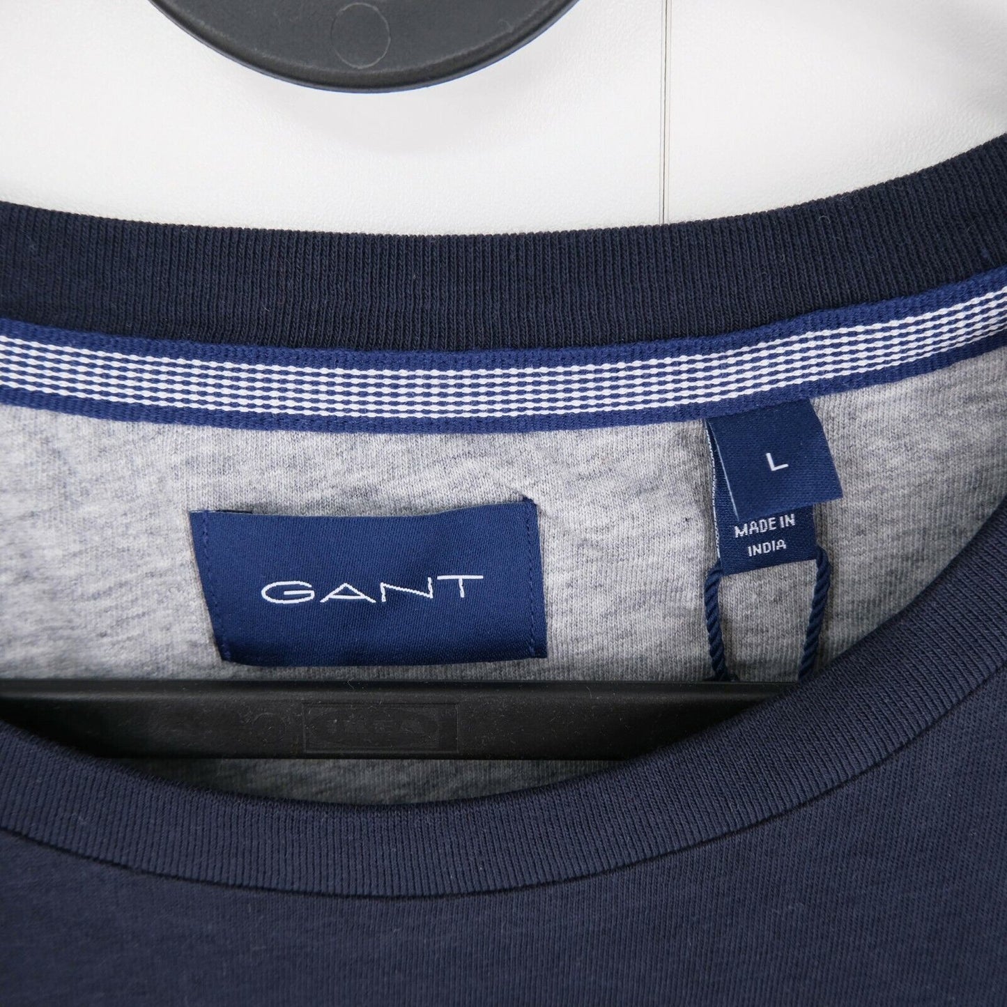 GANT Blue Stripes Crew Neck Top T-Shirt Size L