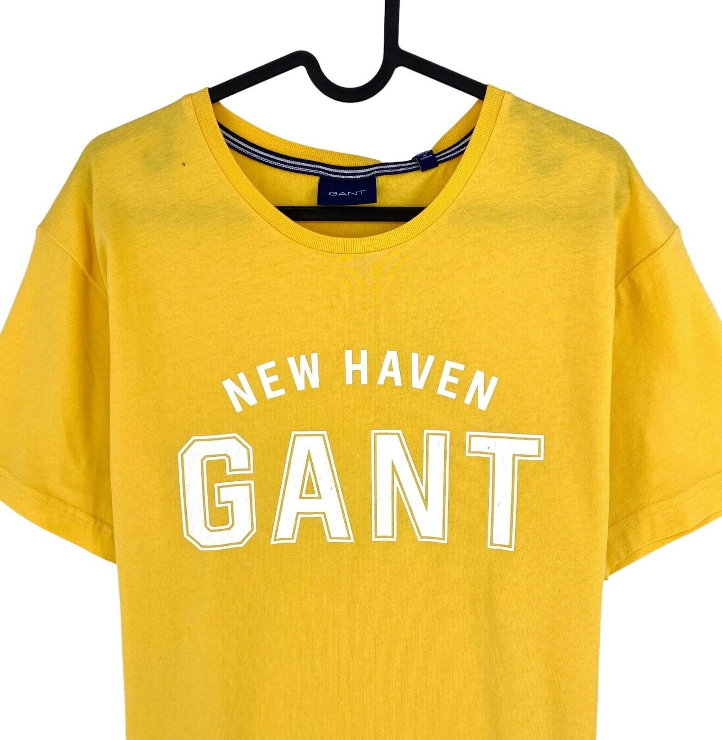 GANT Men Yellow Logo Crew Neck Short Sleeves T-Shirt Size L