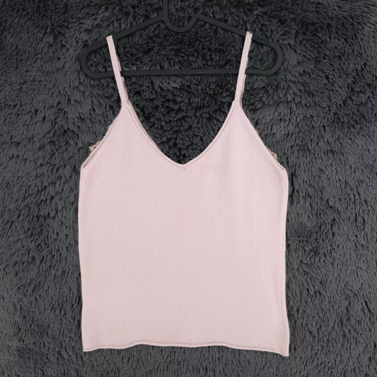 LANEROSSI Pink 100% Cashmere V Neck Tank Top Size 3 - L