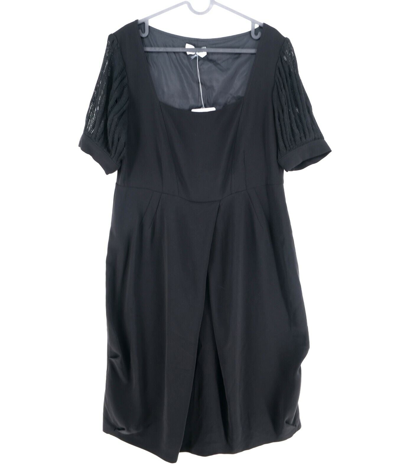 RRP €285 PERSONA Black Round Neck Dress Size EUR 38 UK 10 US 8