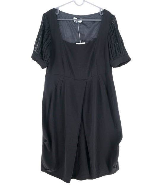 RRP €285 PERSONA Black Round Neck Dress Size EUR 38 UK 10 US 8