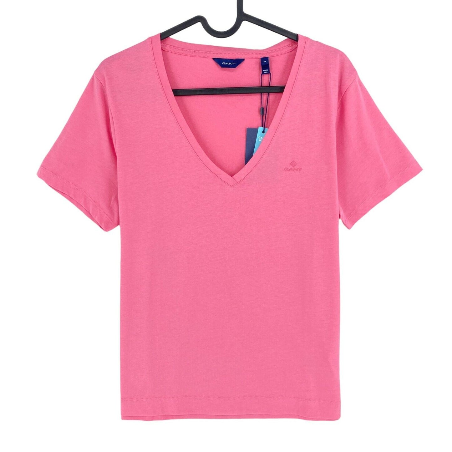 GANT Pink Original T-Shirt mit V-Ausschnitt, Größe M