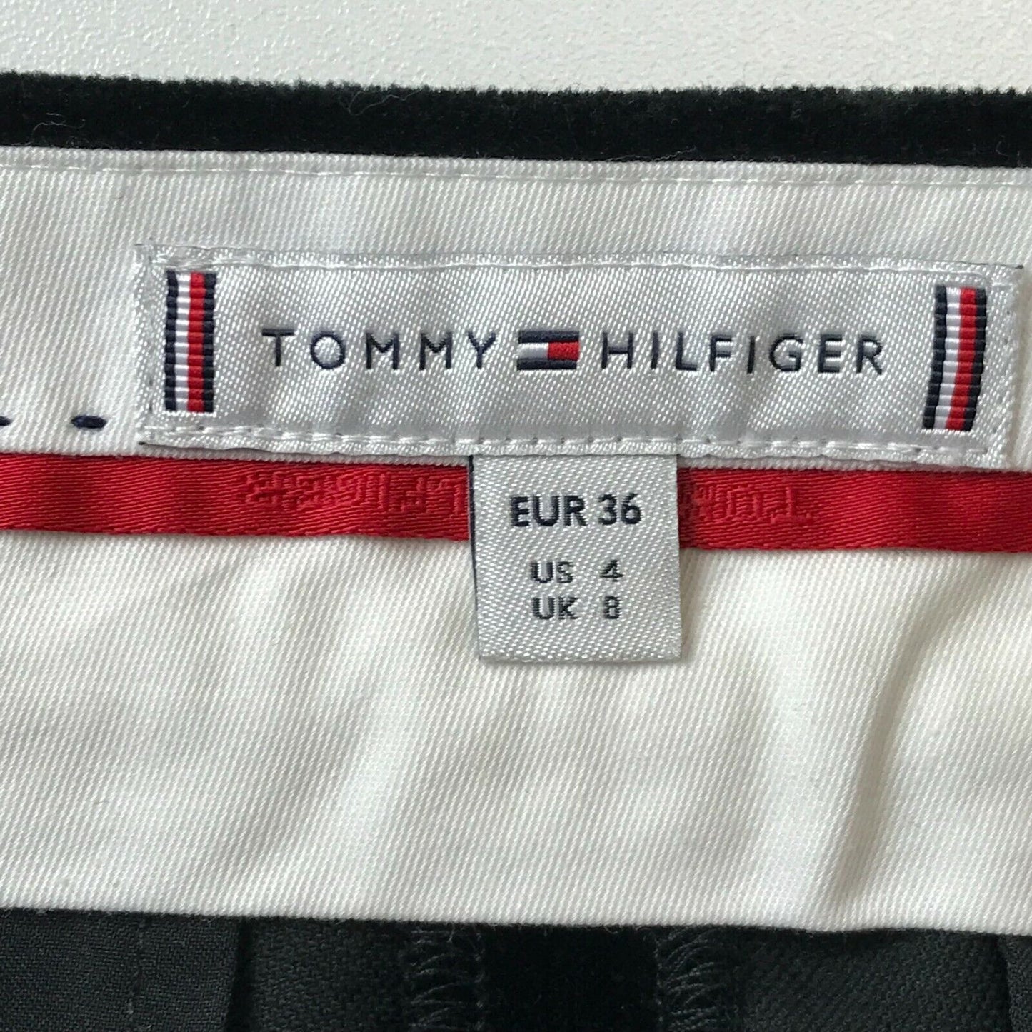 Tommy Hilfiger Women Black Bootcut Fit Velvet Trousers Size EUR 36 UK 8 US 4 W28