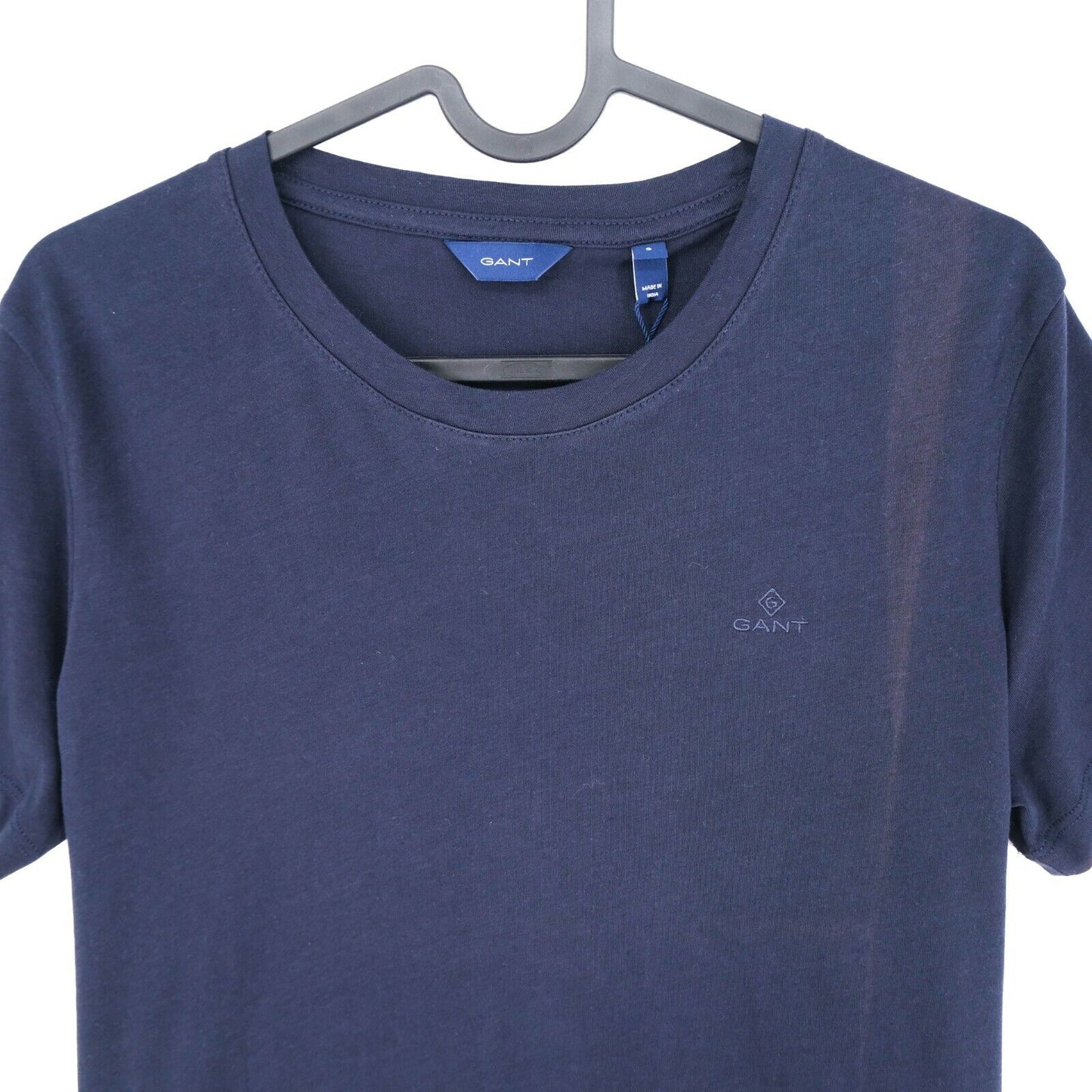 GANT T-Shirt mit Rundhalsausschnitt und Logo, Marineblau, Größe S