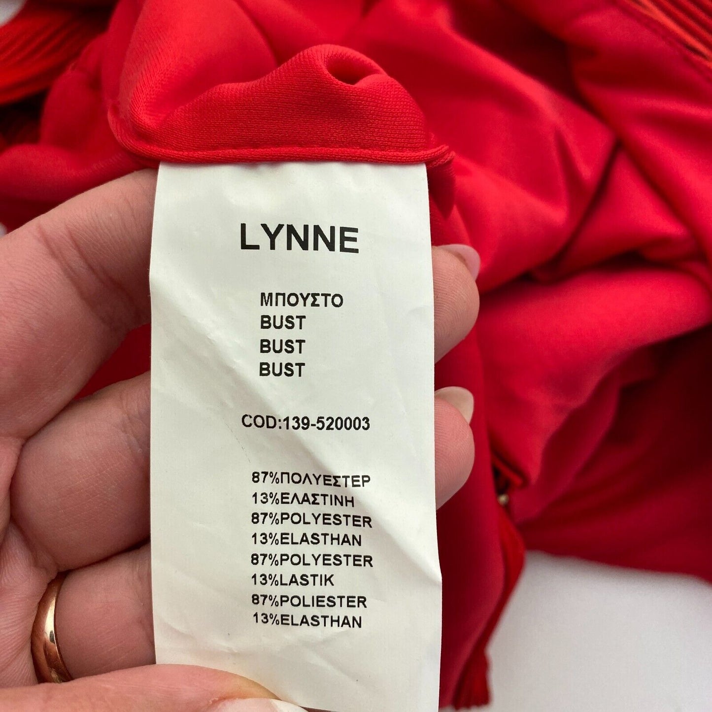 LYNNE Women Red One Shoulder Crop Top Blouse Size L