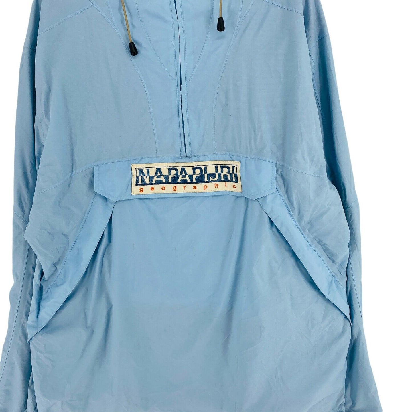 NAPAPIJRI Light Blue Hooded Pullover Anorak Jacket Size XL