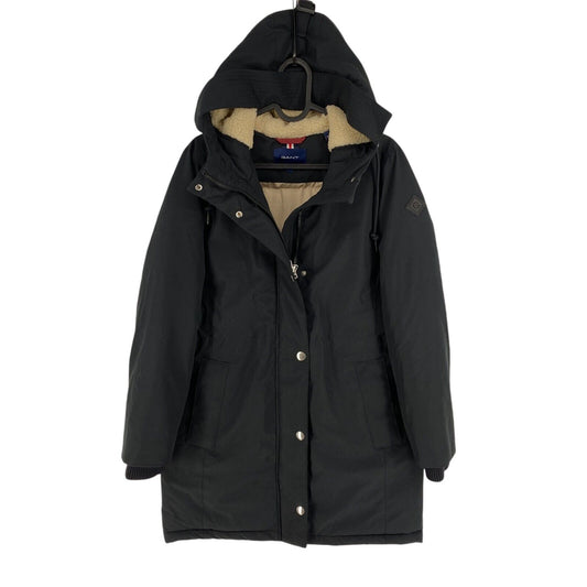 GANT Women Black The Everyday Hooded Parka Coat Jacket Size XS