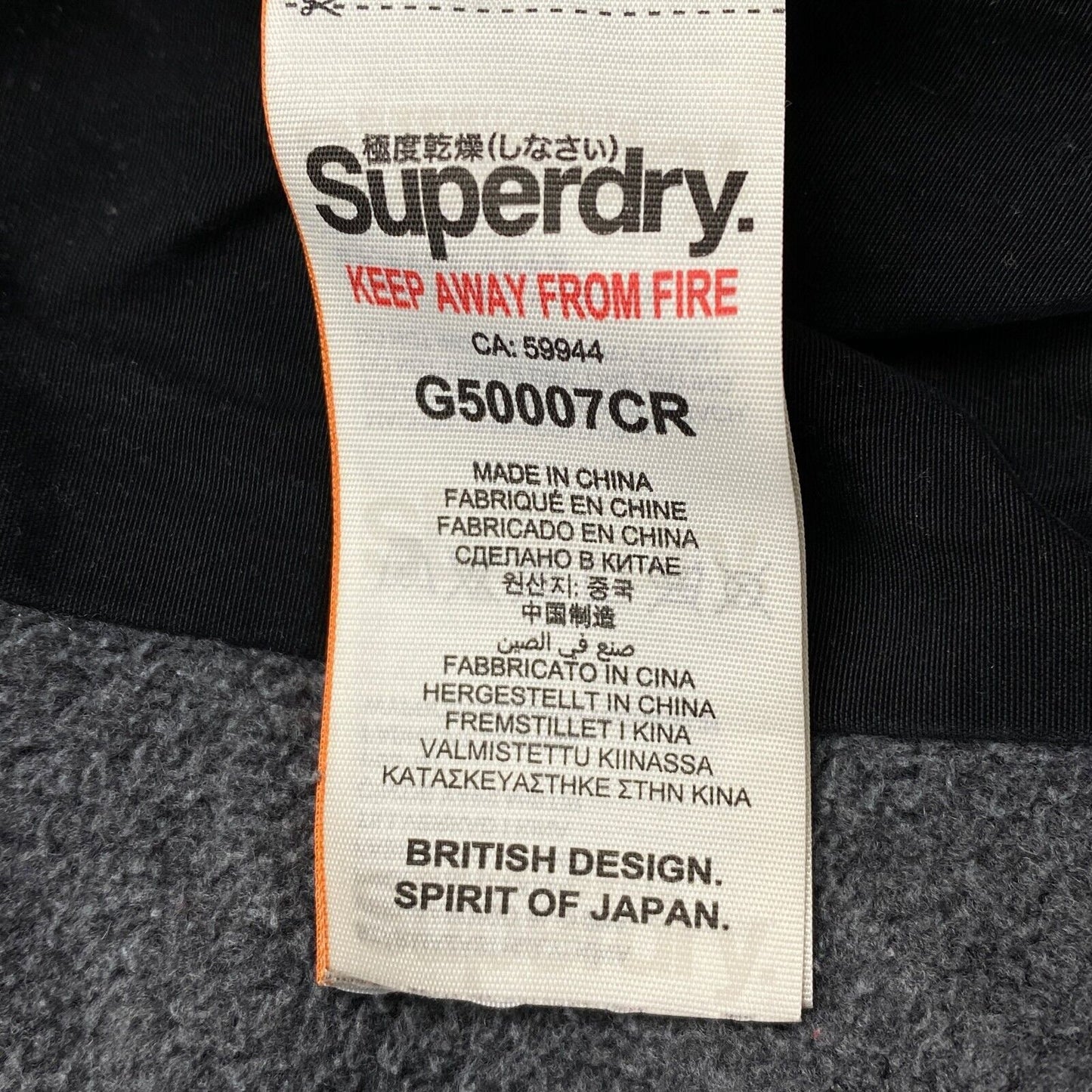 SUPERDRY TOGGLE Black Cotton Blend Hooded Puffer Jacket Size EU 38 UK 10 US 6