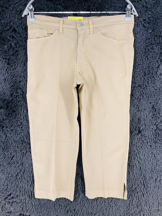 €135 GANT AMY Women Beige Normal Waist Regular Fit Narrow Leg Capri Trousers W27