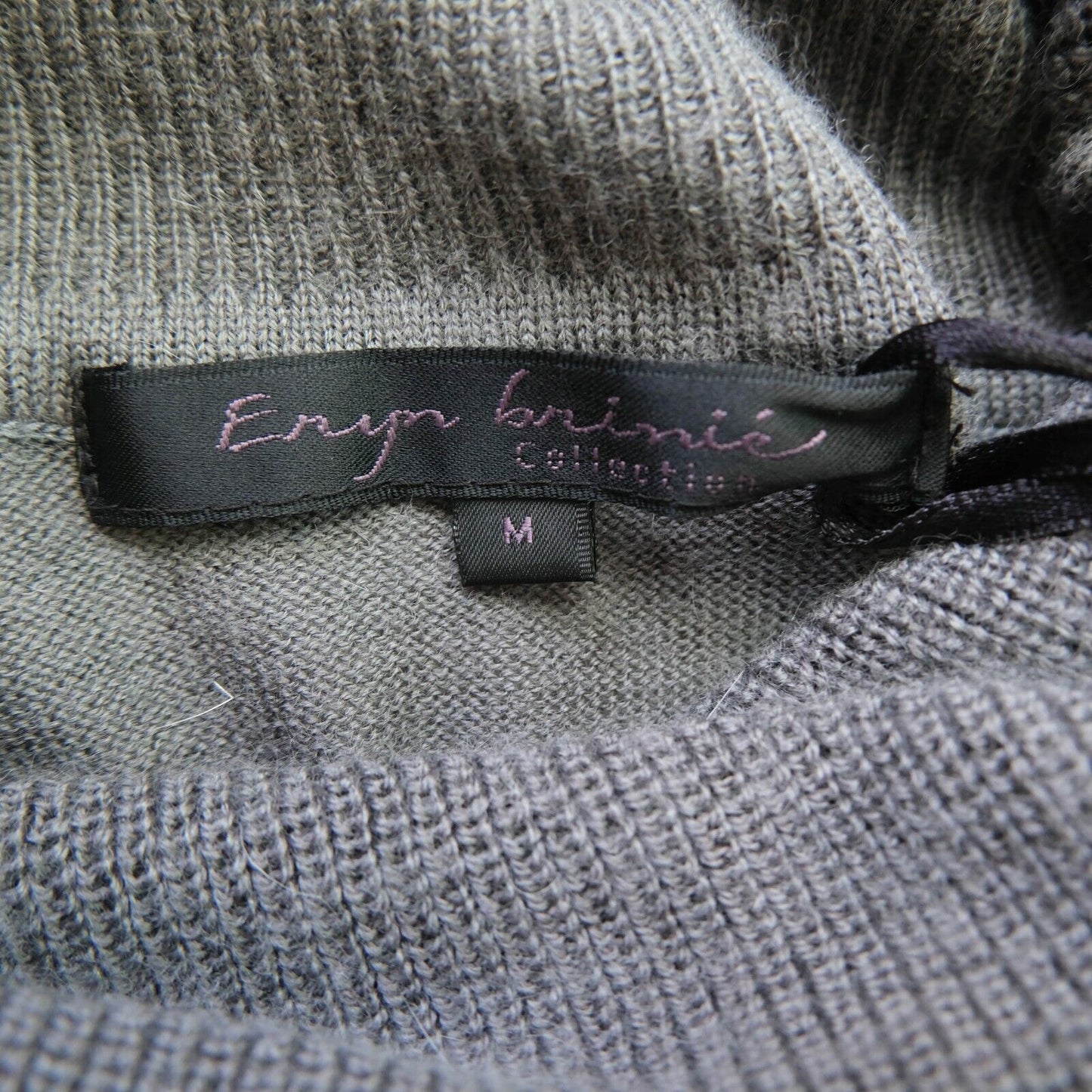 ERYN BRINIE Grey High Neck Pocket Jumper Sweater Size M