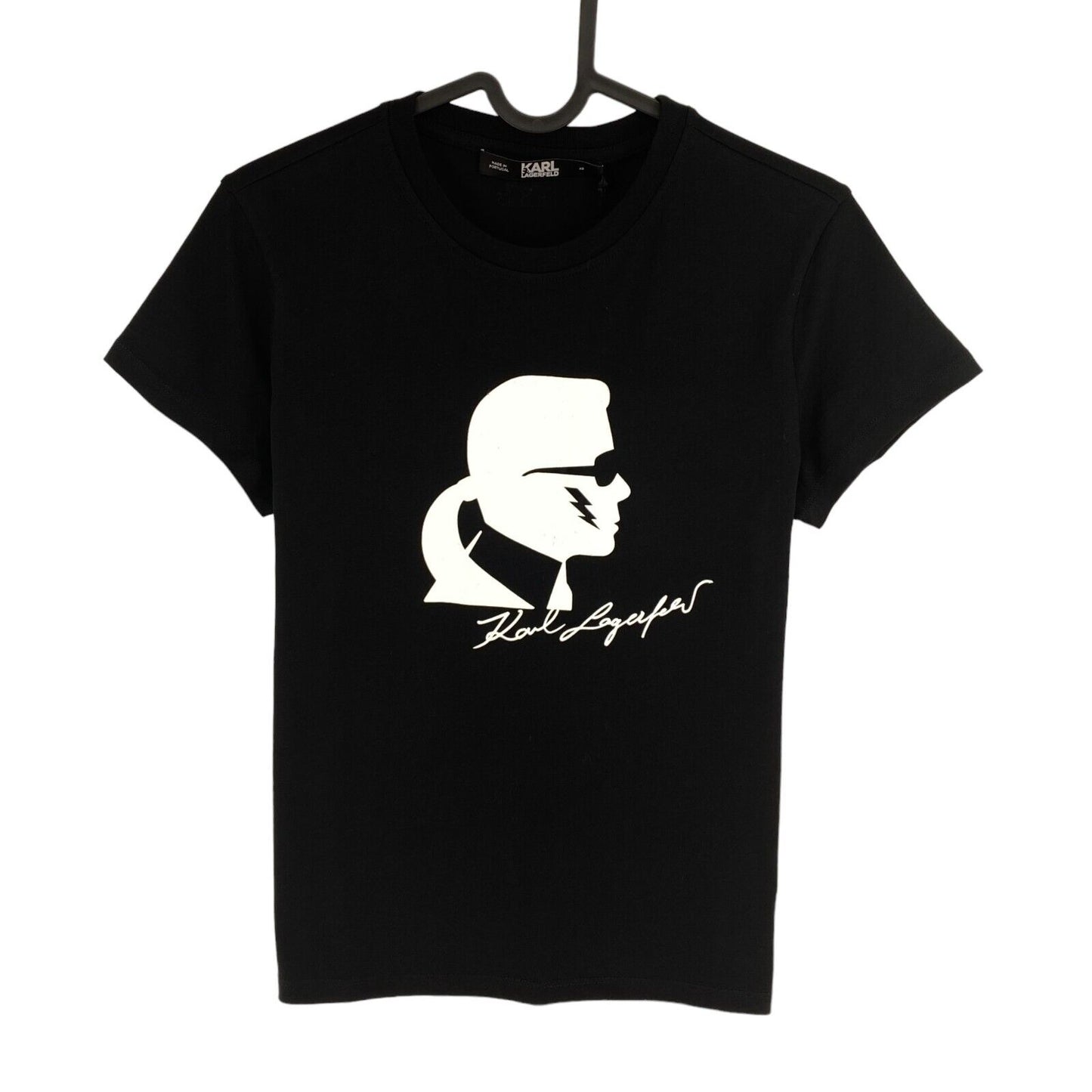 Karl Lagerfeld Women Black Karl Head Crew Neck T Shirt Size XS