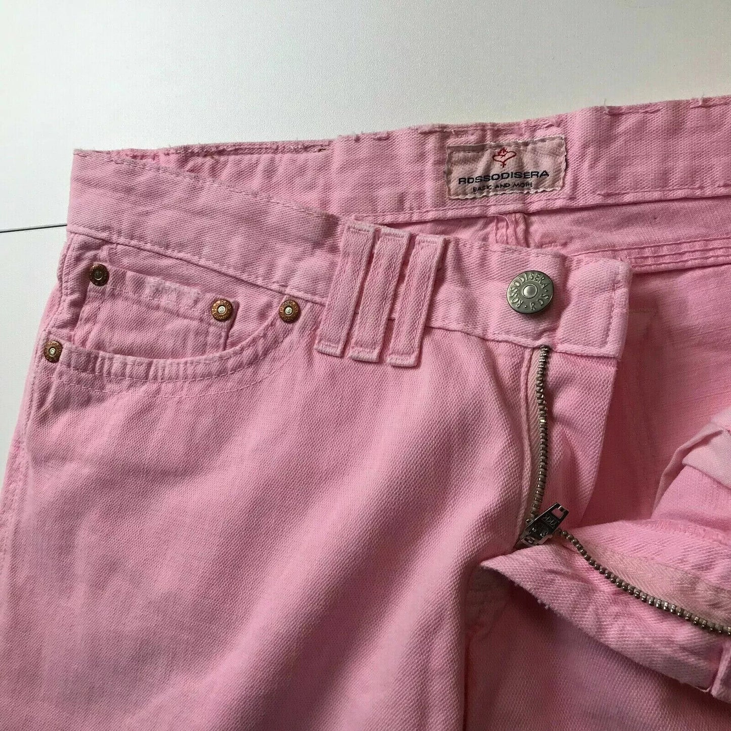 ROSSODISERA Women Pink Regular Straight Fit Jeans Size IT 42 W30 Made In Italy