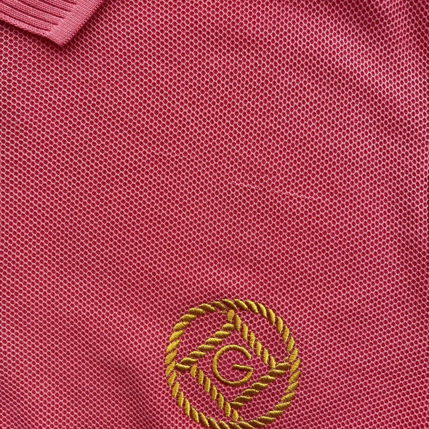 GANT Women Pink Rope Icon Short Sleeves Pique Polo Shirt Size L