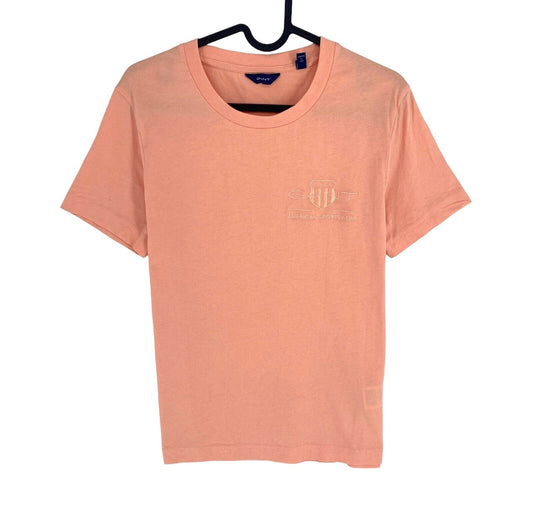 GANT Pinkish Orange Tonal Archive Shield Crew Neck T Shirt Size M