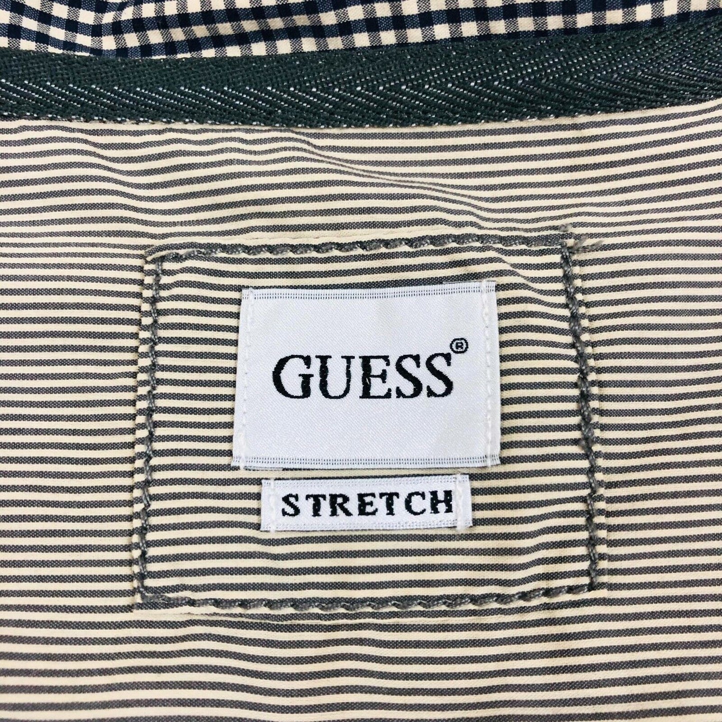 GUESS Blue Slim Fit Stretch Shirt Size L