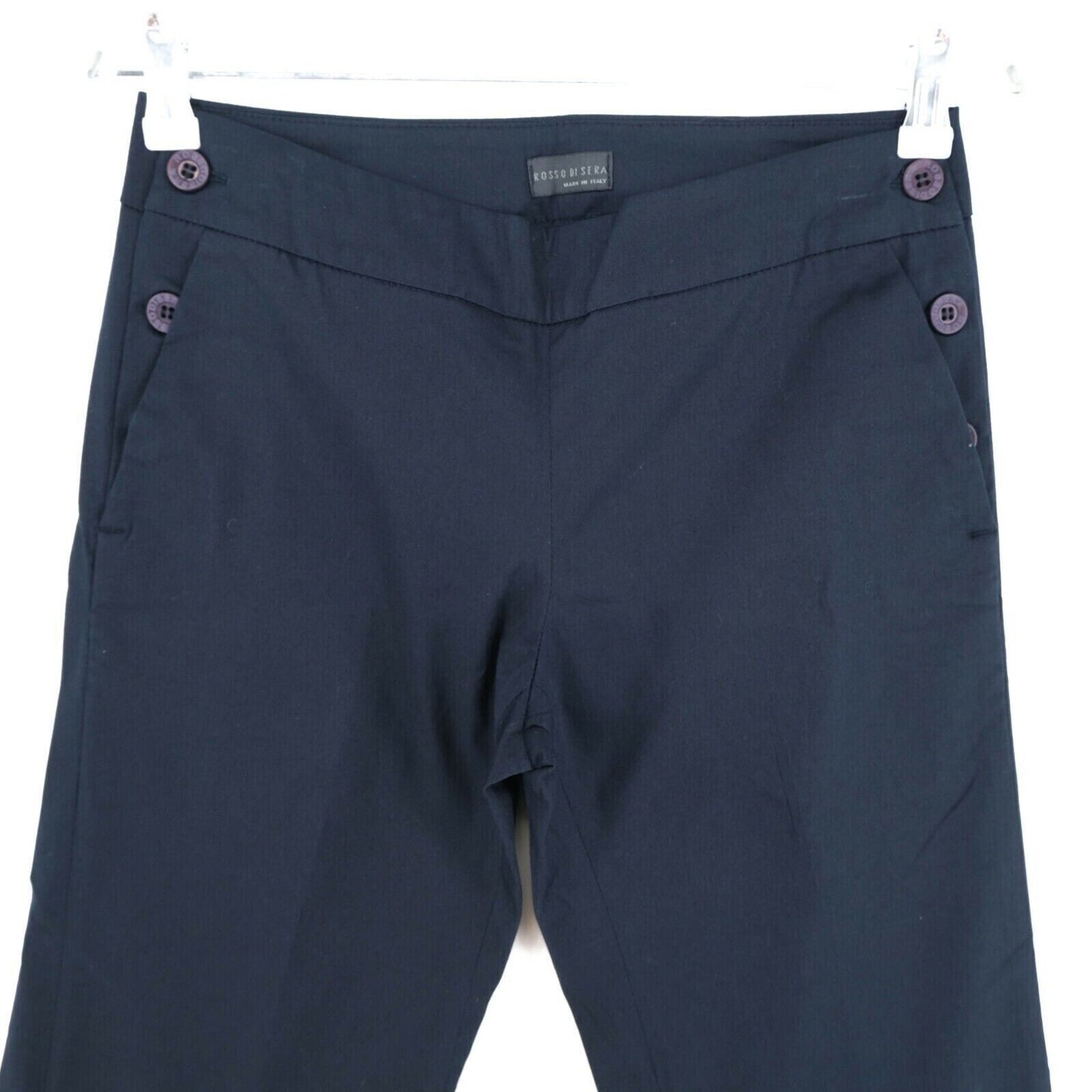 ROSSO DI SERA Dunkelblaue Hose mit normaler Schlaghose und Bootcut-Passform, Größe EUR 42