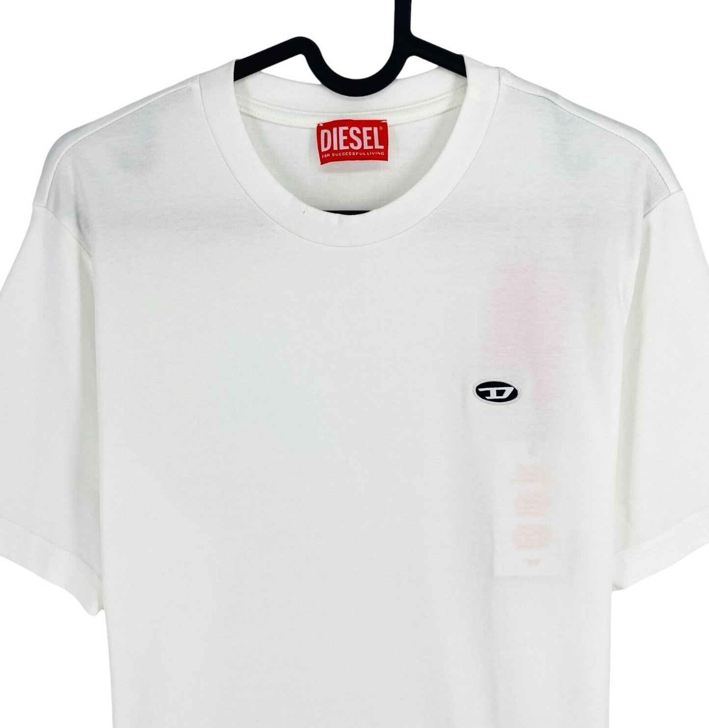 DIESEL Men White T-JUSTINE-DOVAL-PJ Crew Neck Short Sleeve T-Shirt Size S