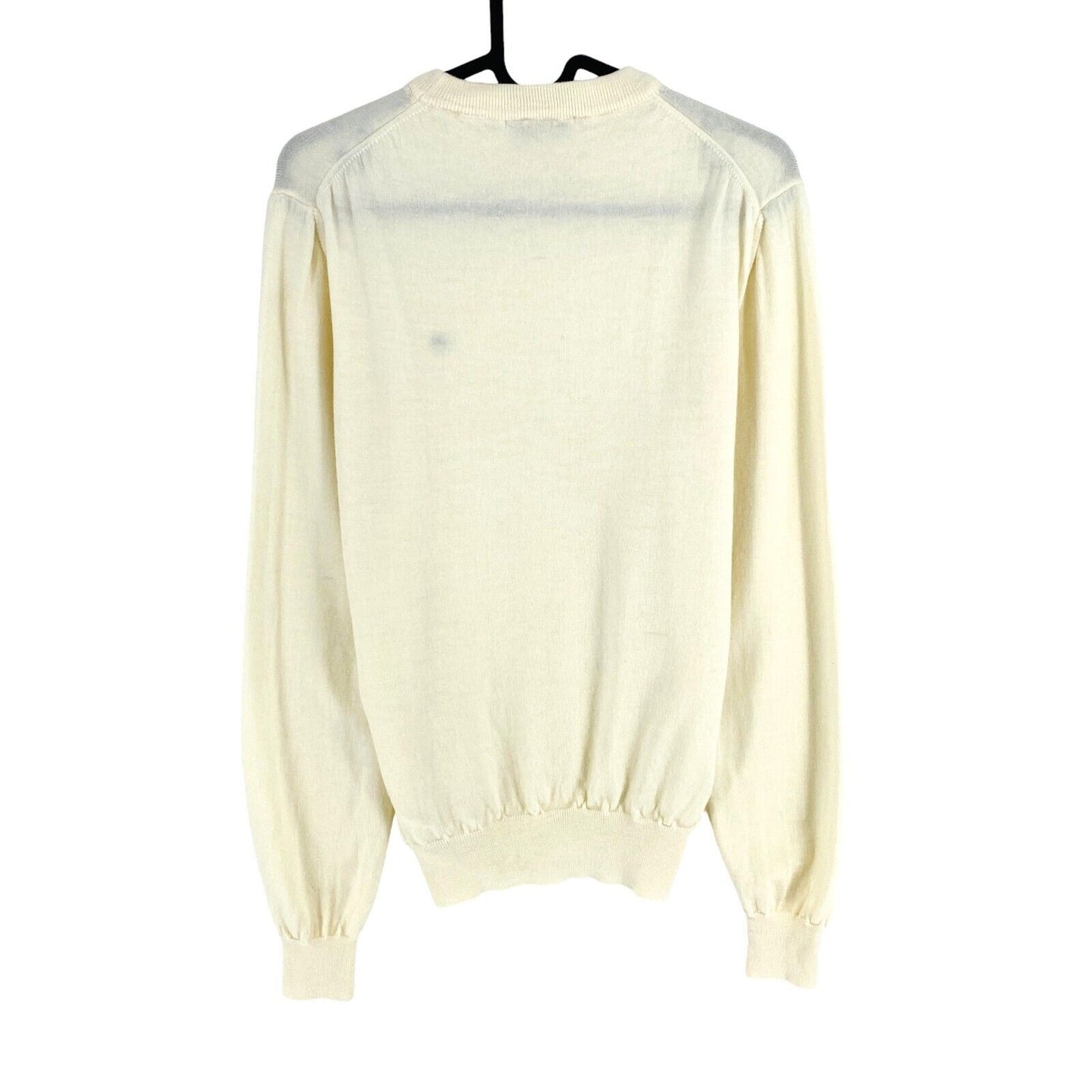 Manuel Ritz Beige Crew Neck 100% Wool Jumper Sweater Size M