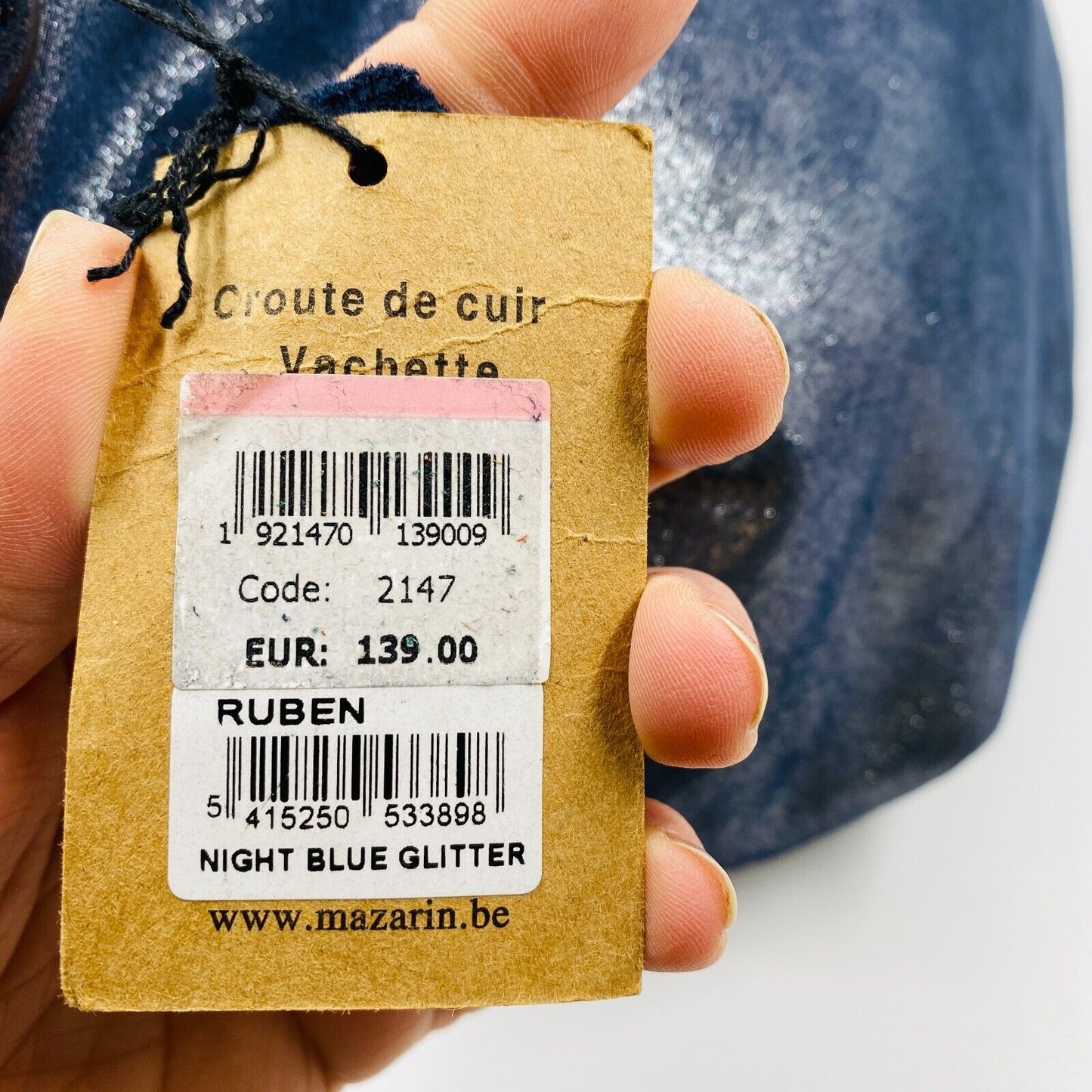 MAZARIN Sac à main en cuir suédé pailleté bleu marine Sac à main Sac à bandoulière