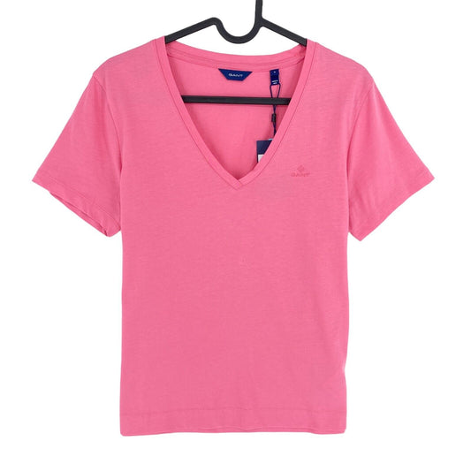 GANT Pink Original T-Shirt mit V-Ausschnitt, Größe S