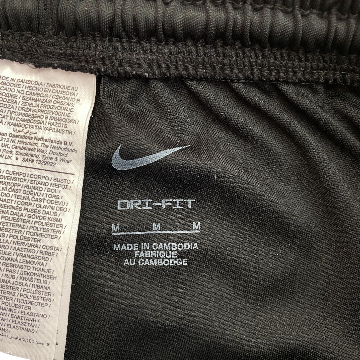 Nike Black DRI FIT Retro Style Track Pants Trousers Size M