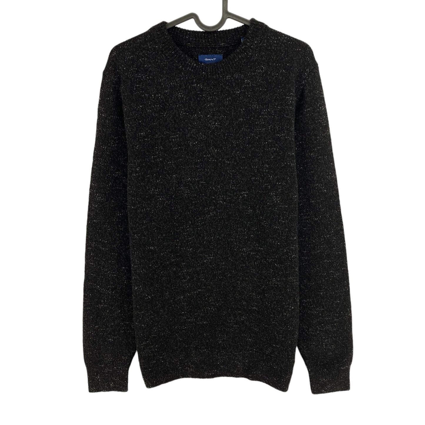 GANT Black Neps Melange Crew Neck Sweater Pullover Size M