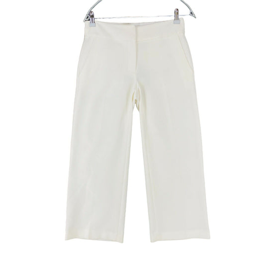 NAUTICA Women White Stretch Relaxed Straight Fit Cropped Trousers US 0 W28 4 W30