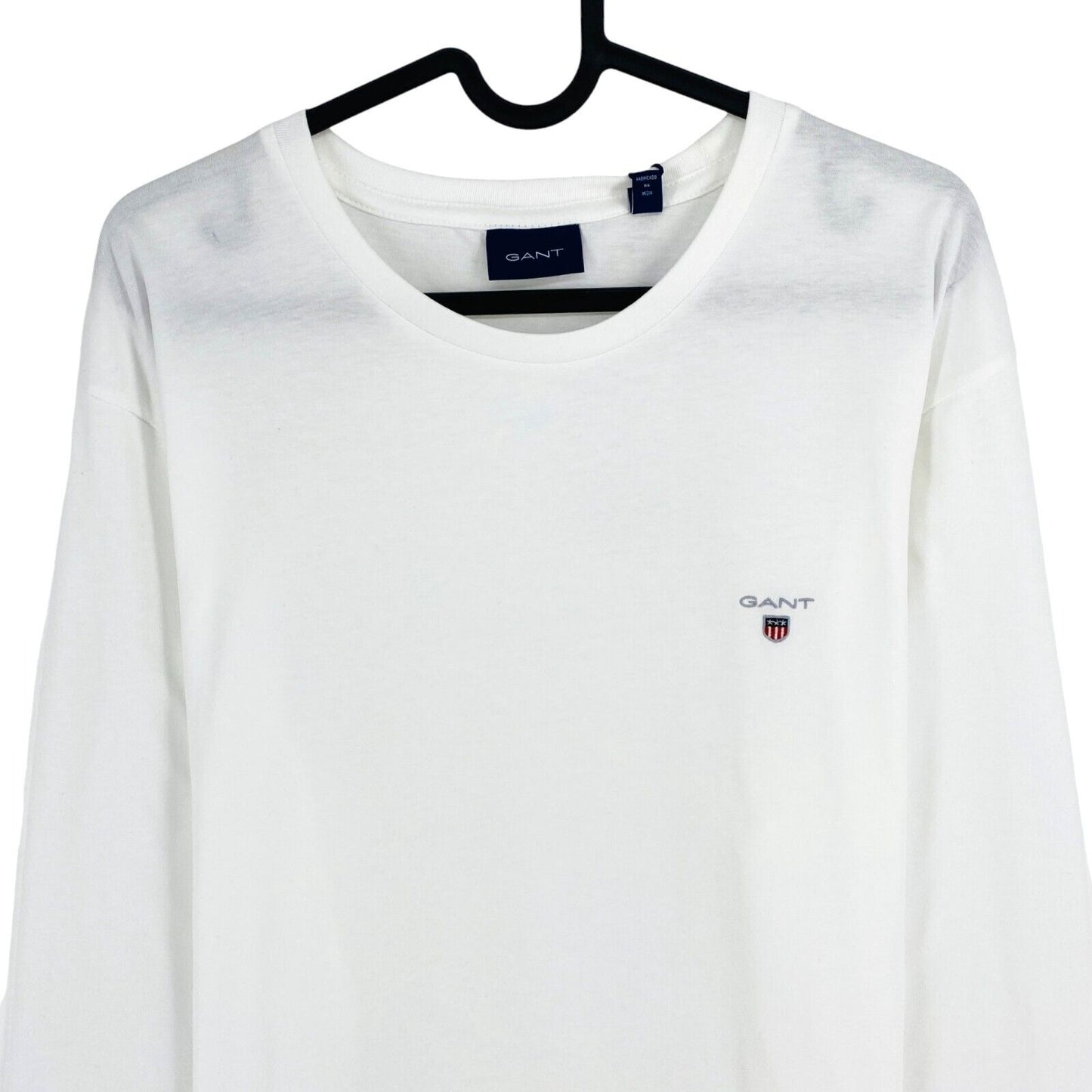 GANT White Original Crew Neck Long Sleeves T Shirt Size XL