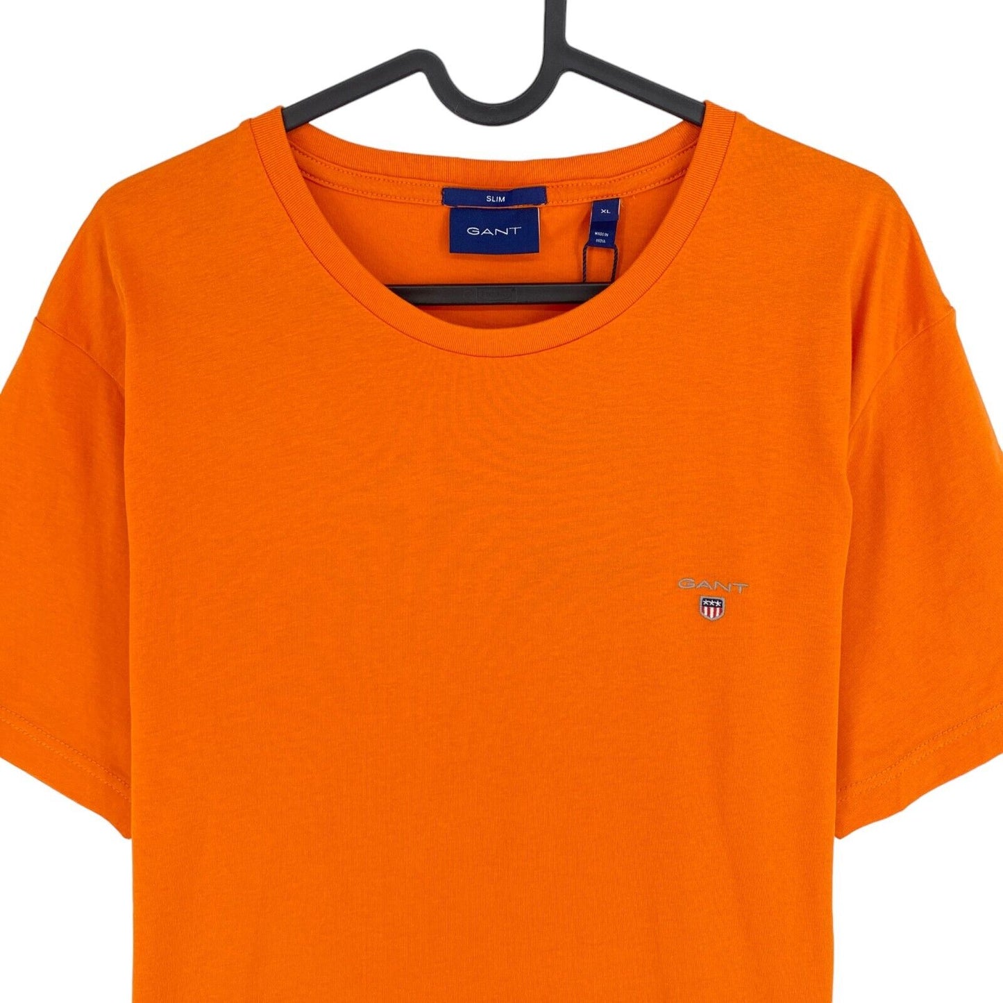 GANT Men Orange Slim Fit Original Crew Neck Short Sleeve T Shirt Size XL