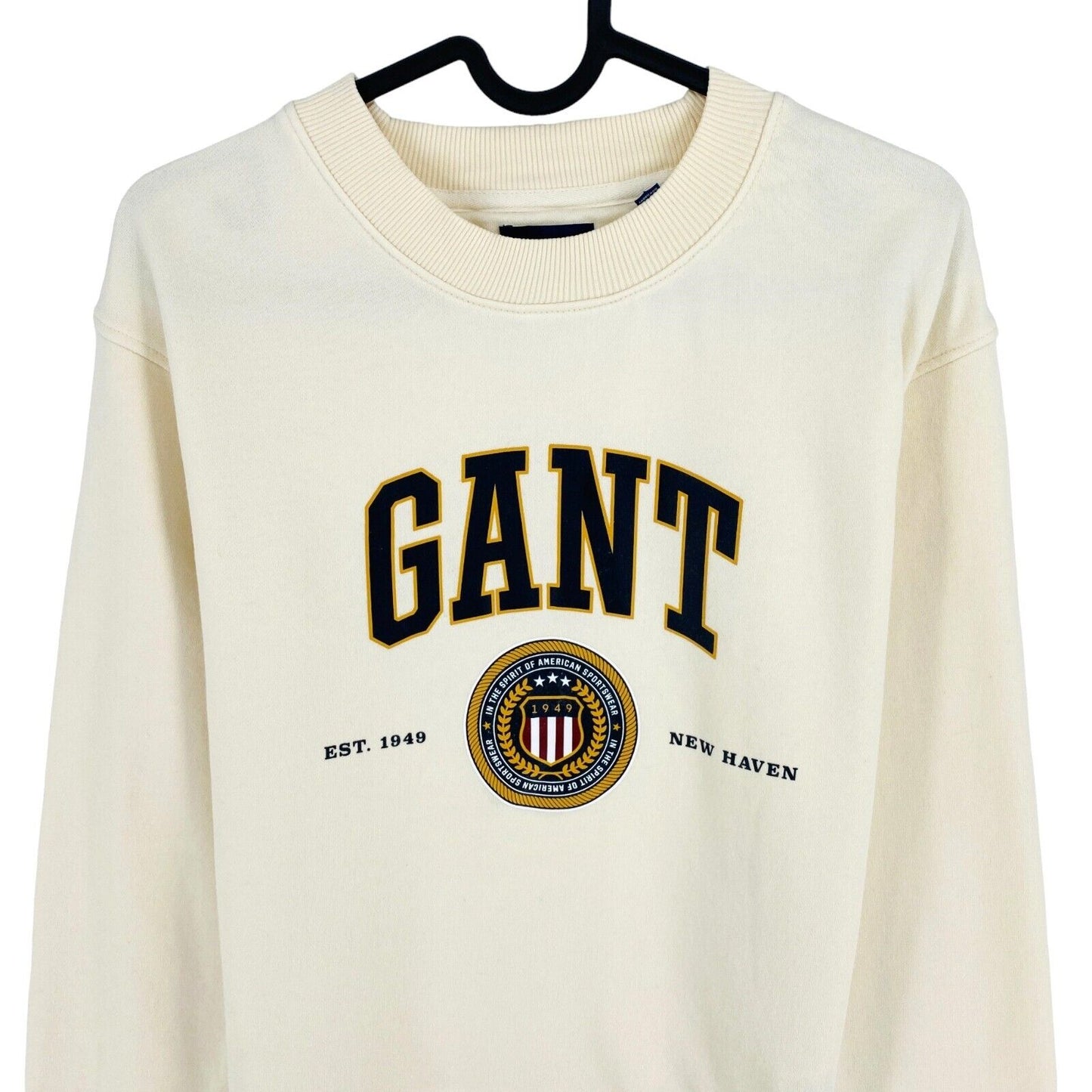 GANT Beige Crest Shield Crew Neck Jumper Sweater Size XS