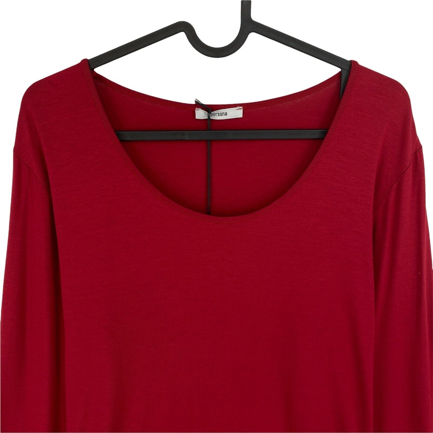 PERSONA Dark Red Scoop Neck Long Sleeves T Shirt Top Size S