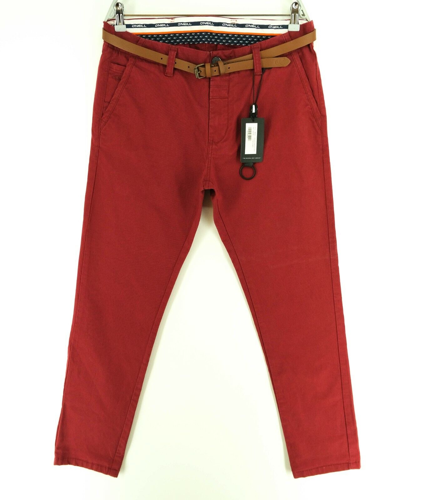 O'NEILL Red LM Chino With Belt Pants Trousers Size 32