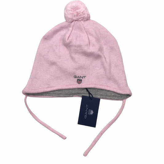 GANT Kids Girls Light Pink Pompom Beanie Hat Size S M