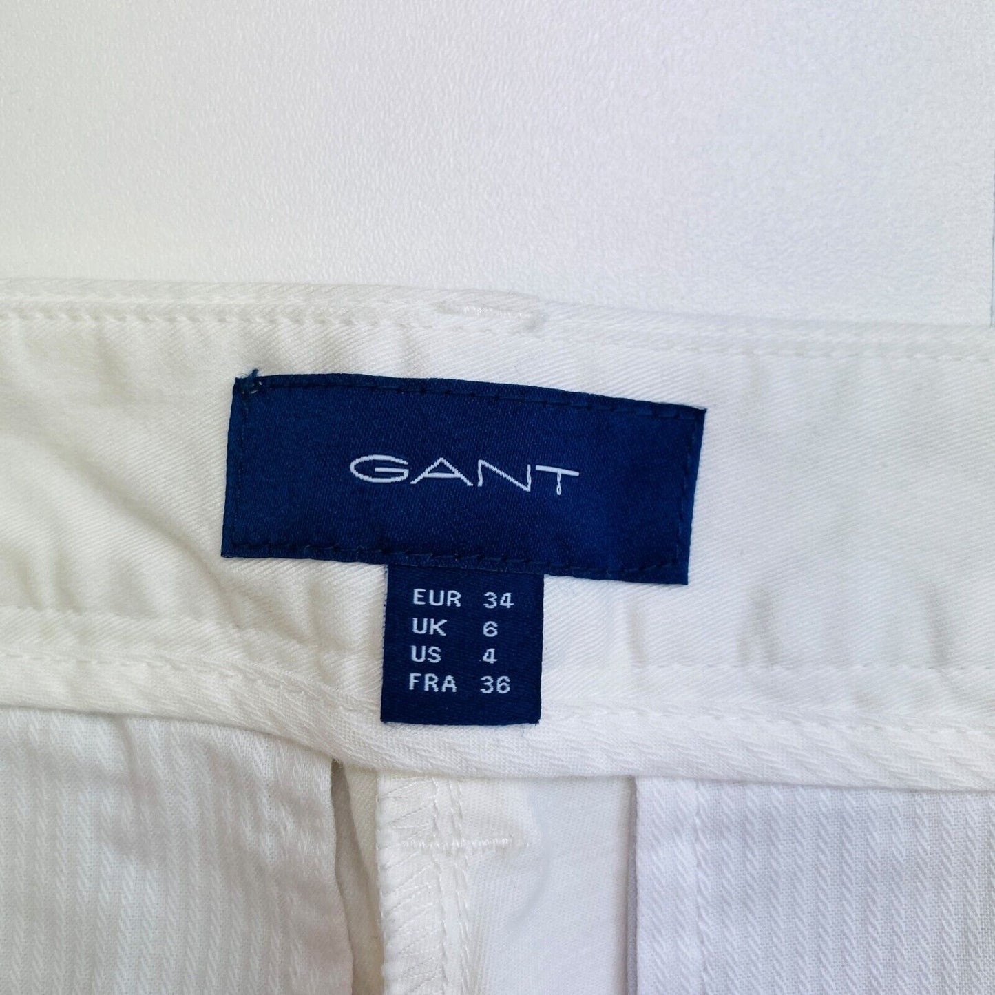 GANT White Fryda Slim Chino Pants Trousers Size EU 34 UK 6 US 4