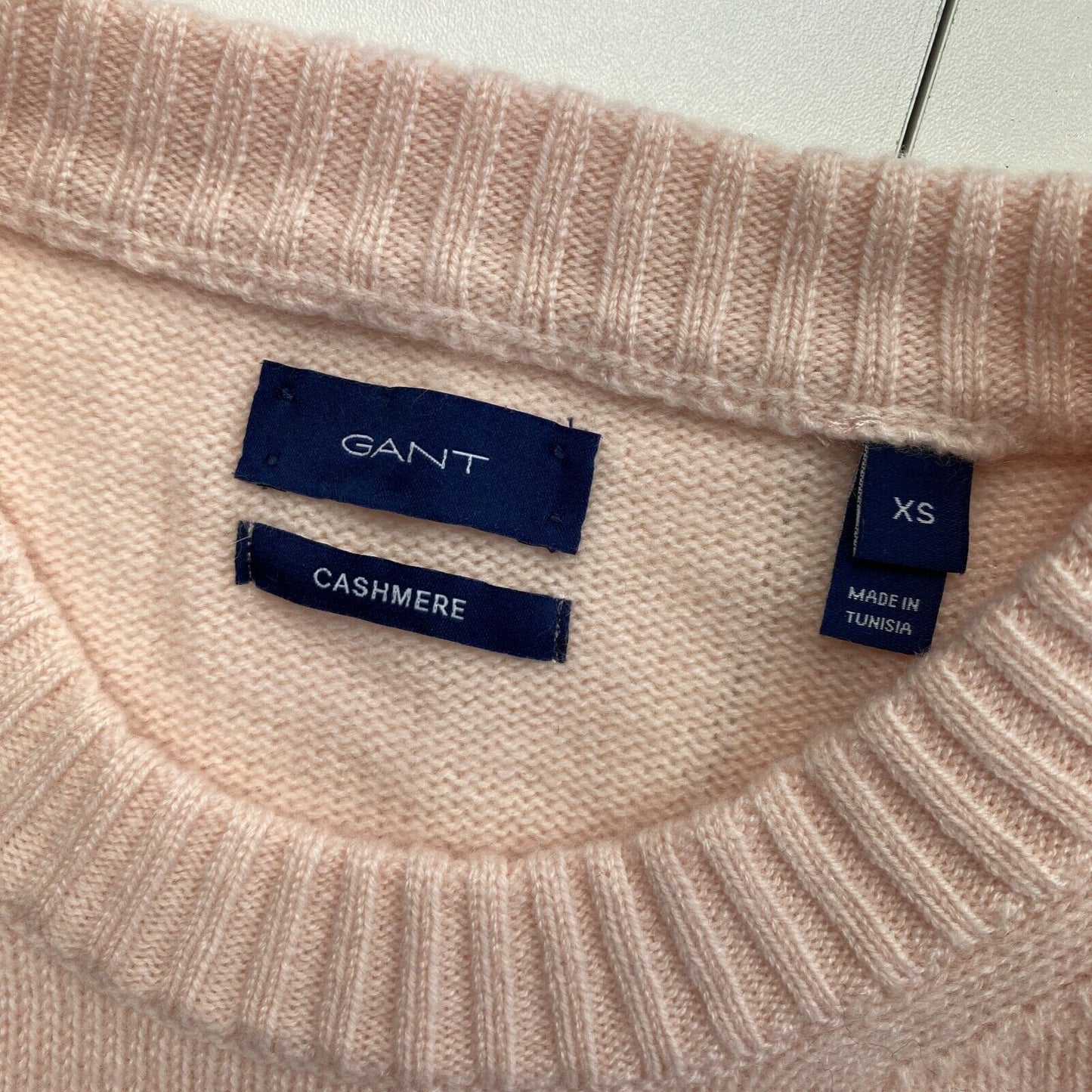 GANT Pullover mit Rundhalsausschnitt, 100 % Kaschmir, Rosa, Größe XS