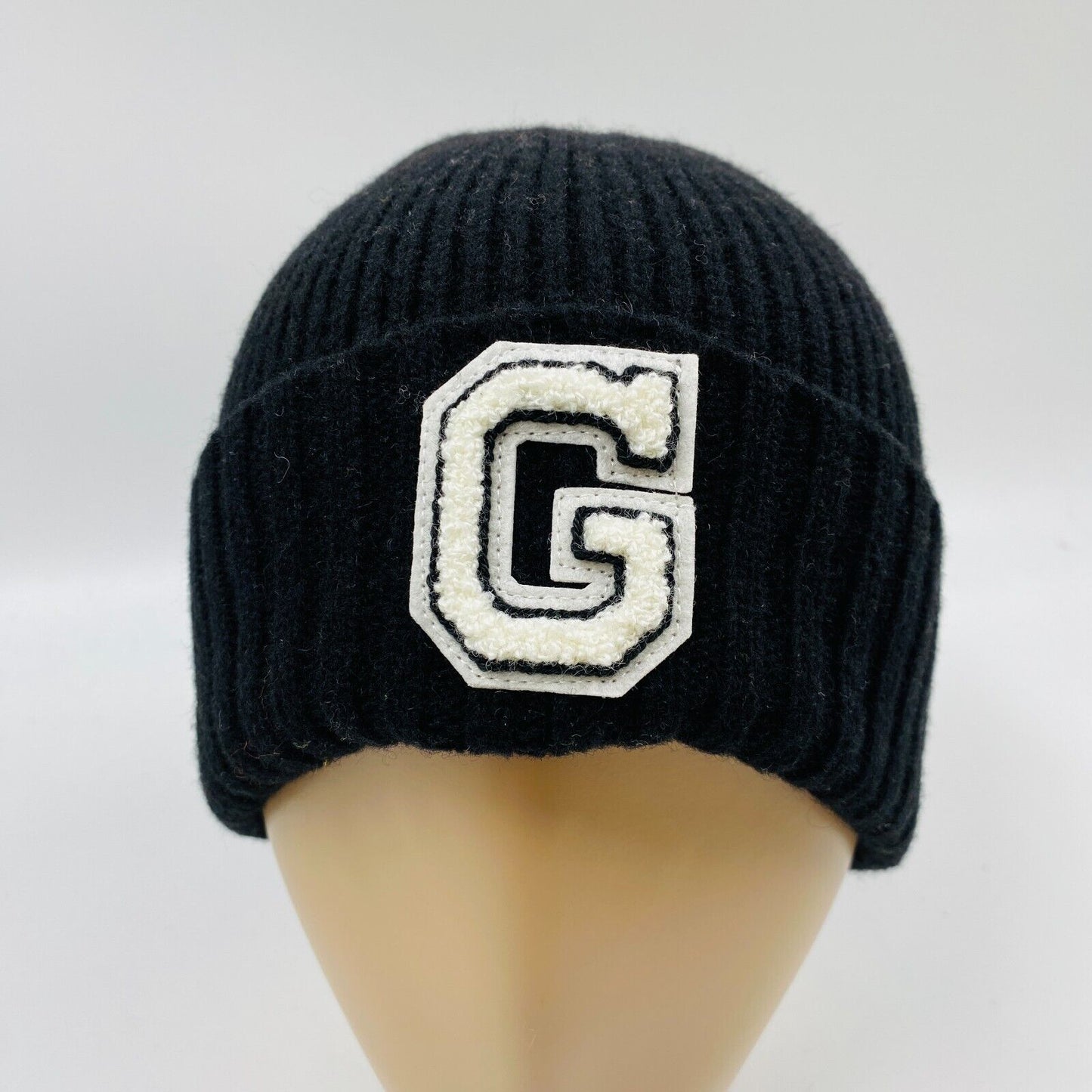 GANT Women Black Wool Blend Beanie Winter Hat One Size