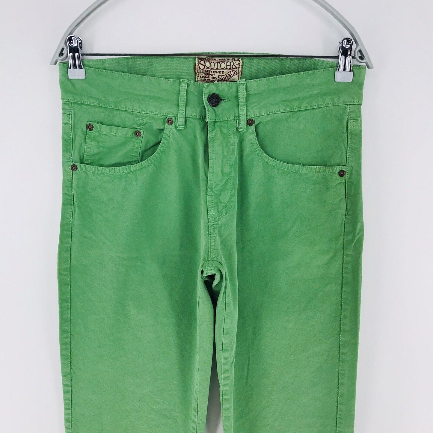 SCOTCH & SODA Green Regular Straight Fit Chino Pants Trousers S W30 / M W32