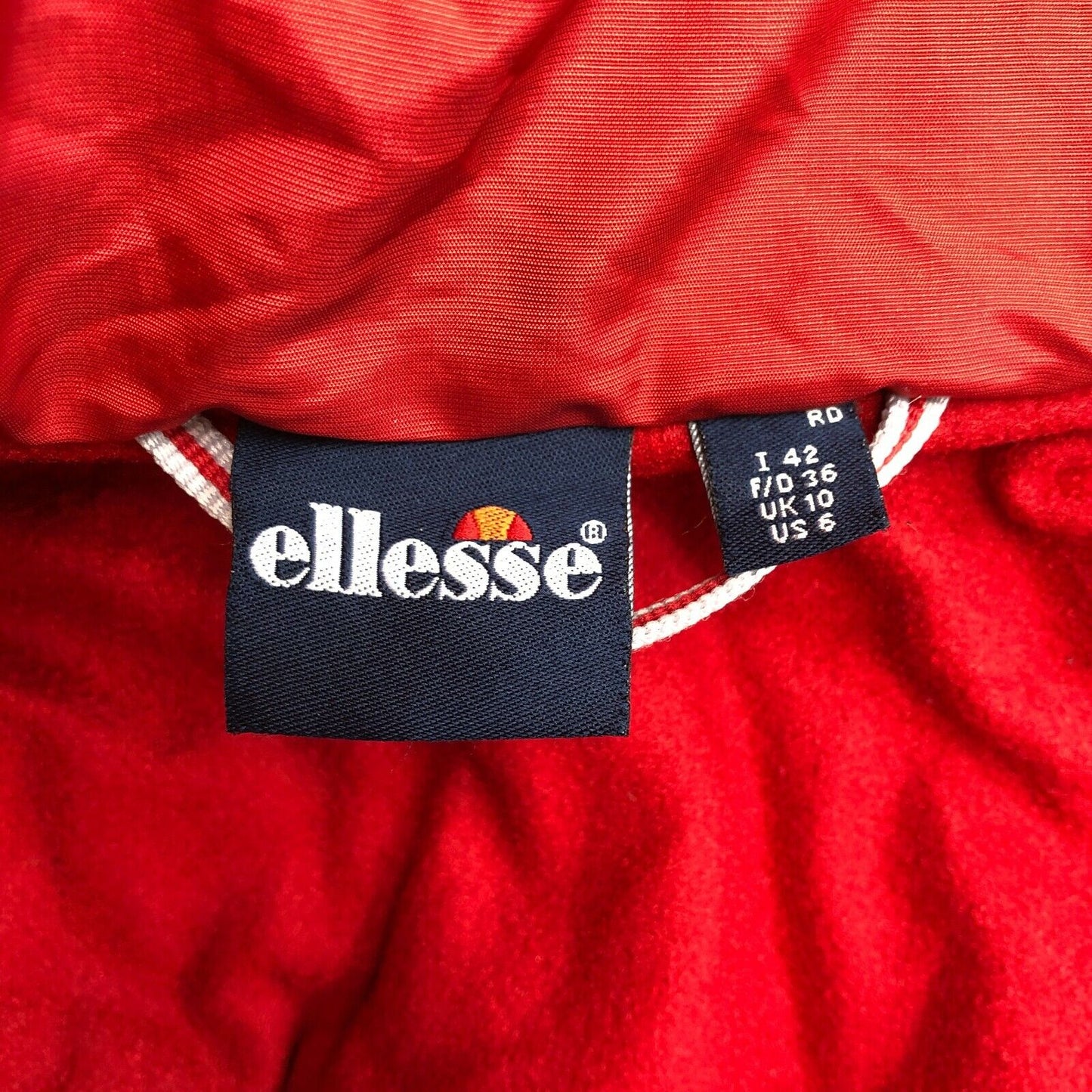 ELLESSE Red Padded Coat Jacket Size EU 36 UK 10 US 6