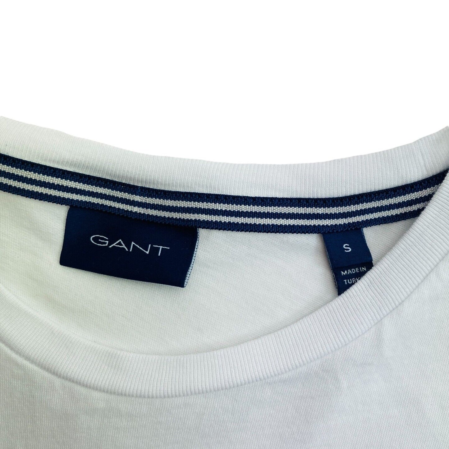 GANT White Logo Crew Neck T Shirt Size S