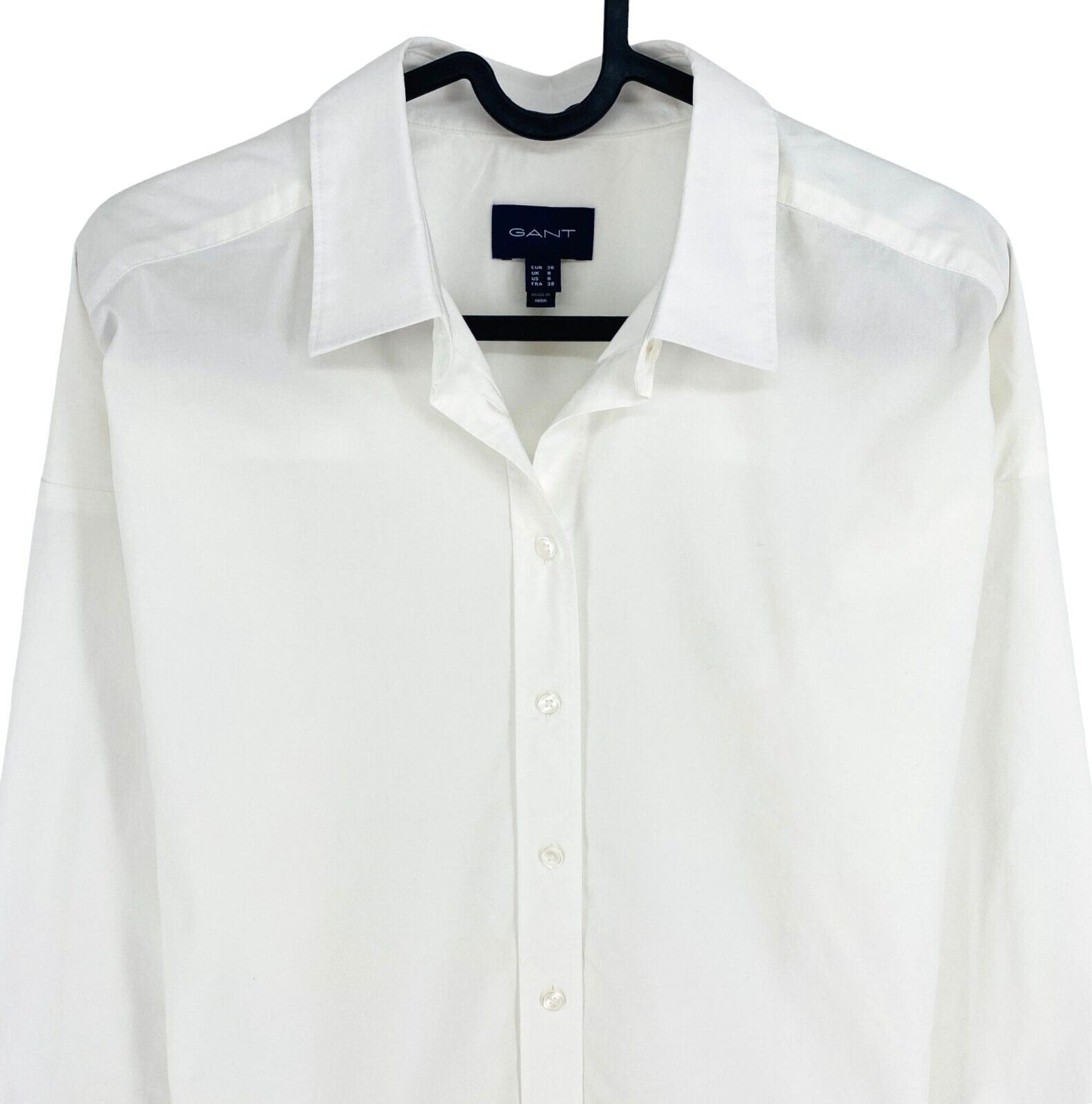 GANT Women White Tech Prep BC Oversized Long Sleeves Shirt Size EU 36 UK 8 US 6